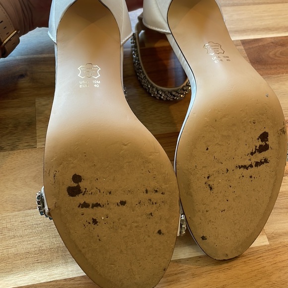 Nina white and rhinestone wedding/prom heels - Picture 4 of 5